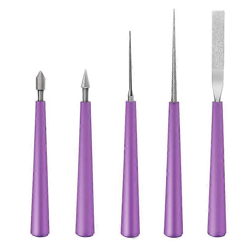 5PCS Bead Reamer Set Diamond Tipped Bead Reamer Beading Hole Enlarger Tool for Glass Plastic Metal