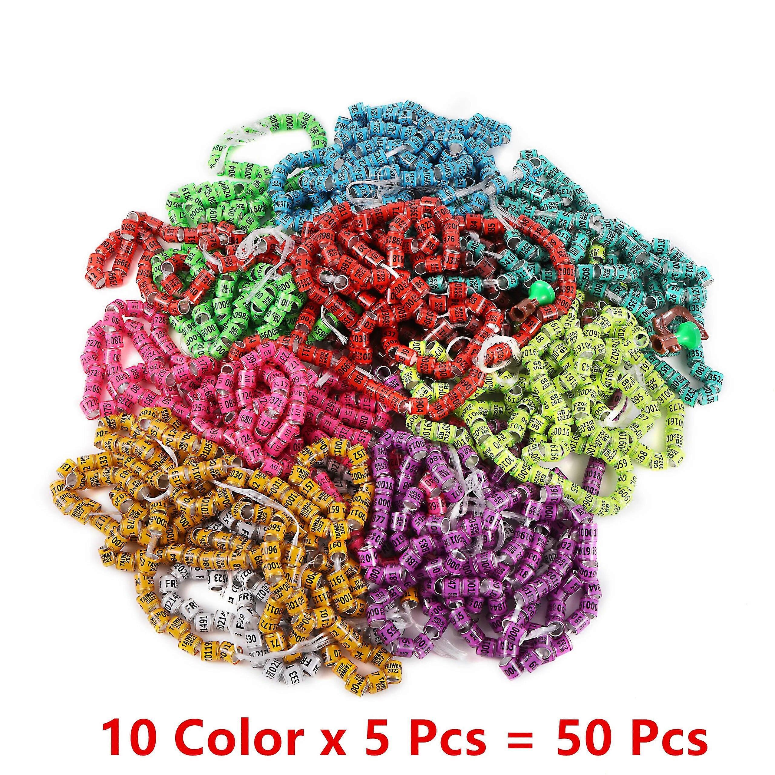 50 pezzi Anello a piede di piccione multicolore con orecchini durevoli di qualità Word Racing Bird Tools 2024