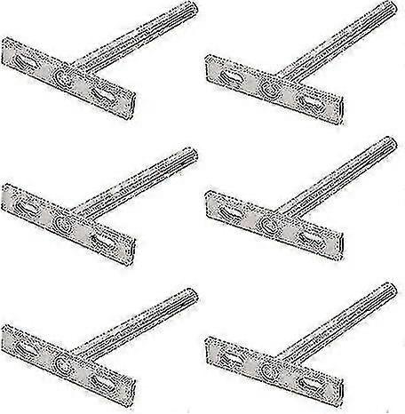 6pcs Concealed Shelf Support Floating Shelf Brackets T Brackets Fixings Hardware For Any Type Of Shelf And Wall Decoration(3) (3-d)