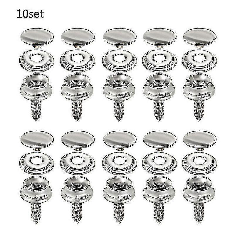 10 Ensembles Acier Inoxydable Tapping Snap Fastener Kit Tente Marine Yacht Boat Cover Tools Sockets