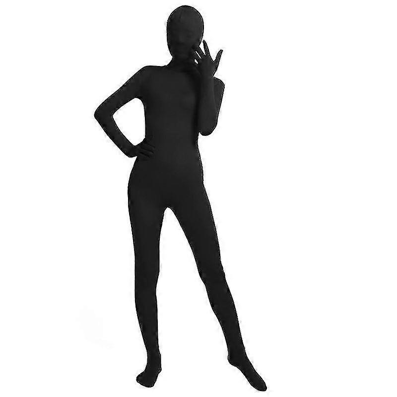 رجل النساء للجنسين كامل الجسم الجوارب بدلة دنة بسط أسود تأثيري زي اختفاء رجل bodysuit لحزب هالوين- mxbc