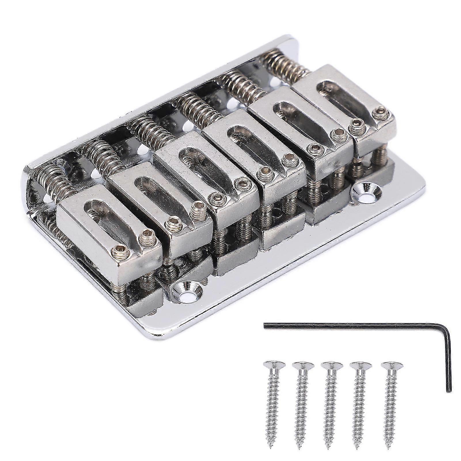 Guitar Bridge 6 String Top Loading Design Adjustable Electric Instrument Replacement PartsSilver for M00877