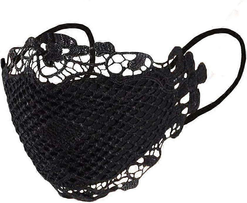1PC Delicate Lace Applique Masks with Brush Earmuffs Mouth Face Mask Cotton Blend,Washable,Reusable Cloth for Cycling Camping Traveling Headband Bib N