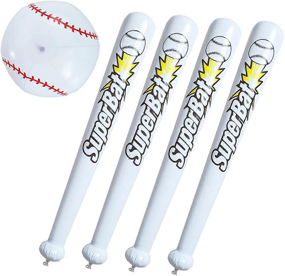 Inflatable Baseball Bat, Beach Ball Baseball*5pcs, PVC Inflatable Baseball Play