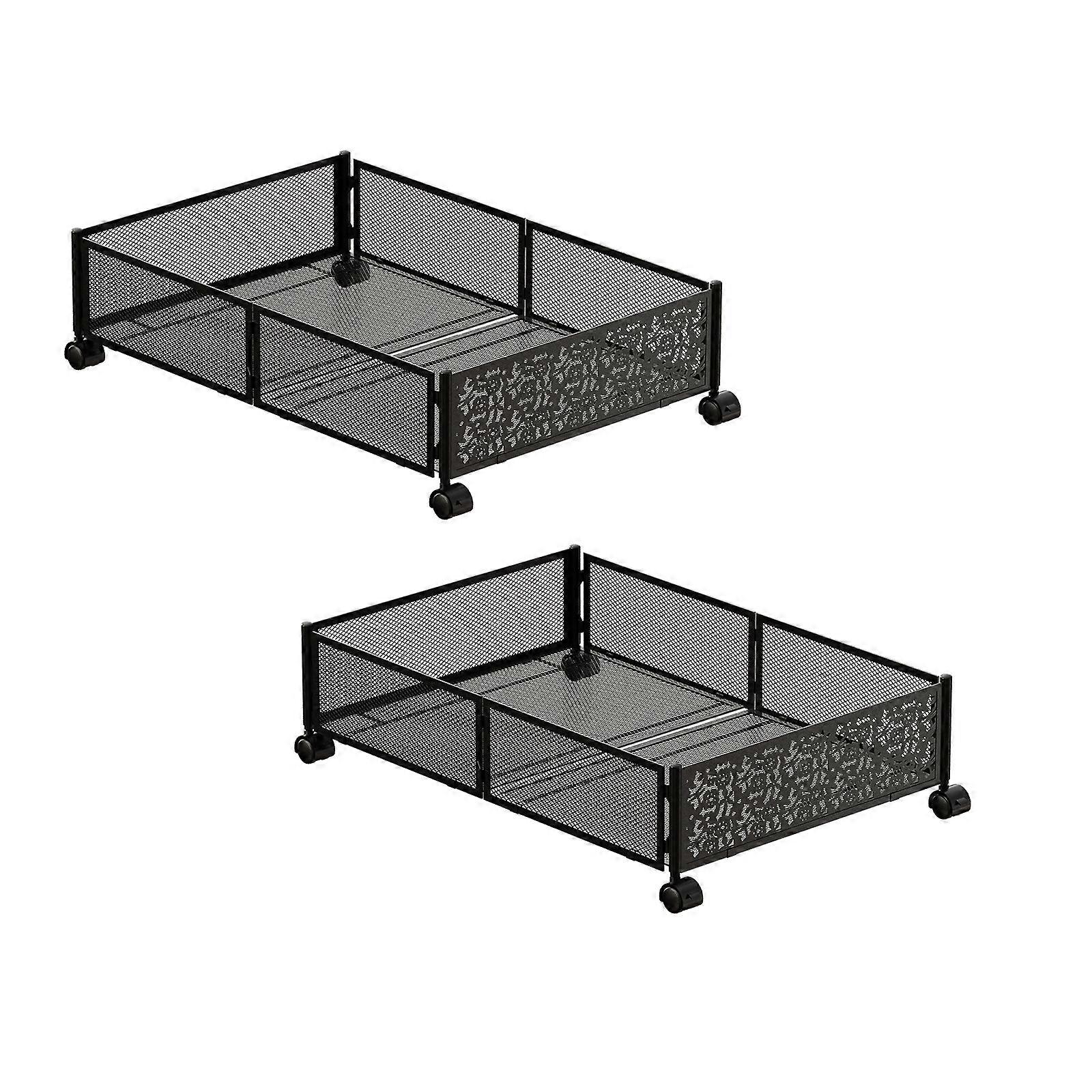 Armadietto Sotto Il Letto Con Ruote Pieghevole | Contenitore In Metallo Per Vestiti E Scarpe | Cassetto Portaoggetti Con Ruote Girevoli 360°