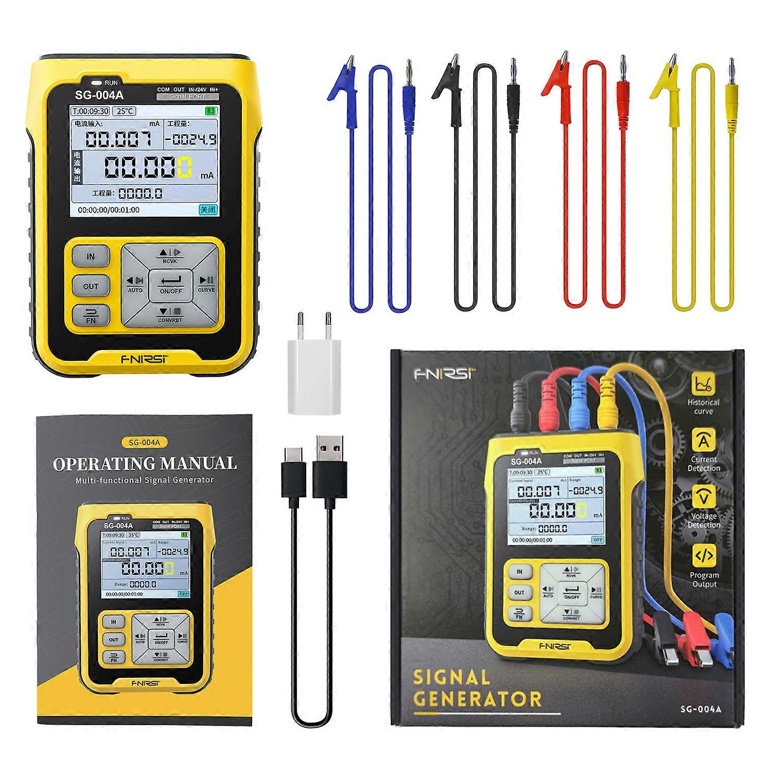 SG-004A Signal Generator 4-24mA Adjustable Voltage Current Simulator Multifunction Thermocouple Resistance History Record