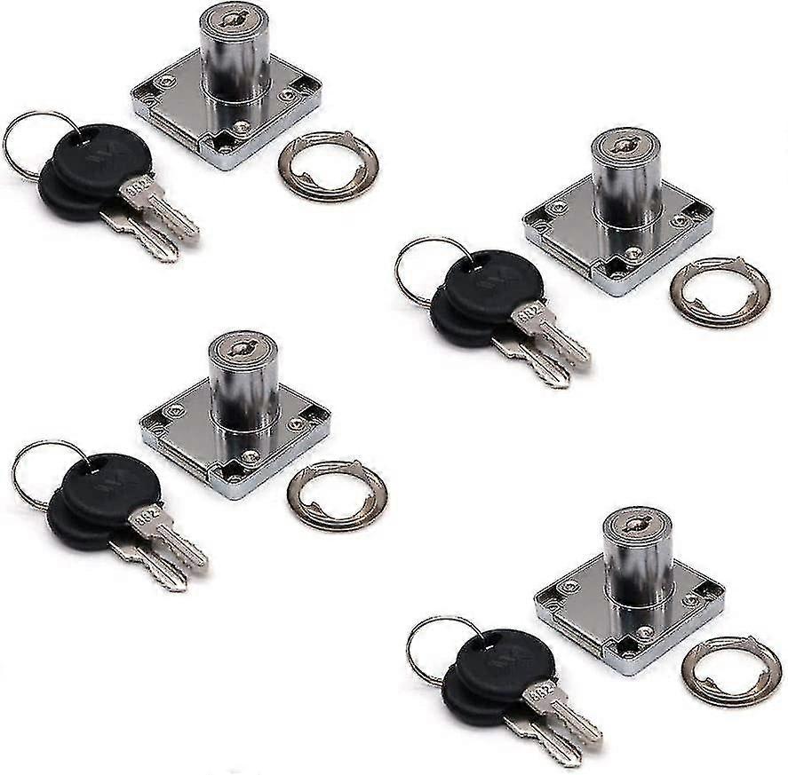 Set Of 4 Locks With Keys Zinc Alloy For Door Cabinet Drawer-