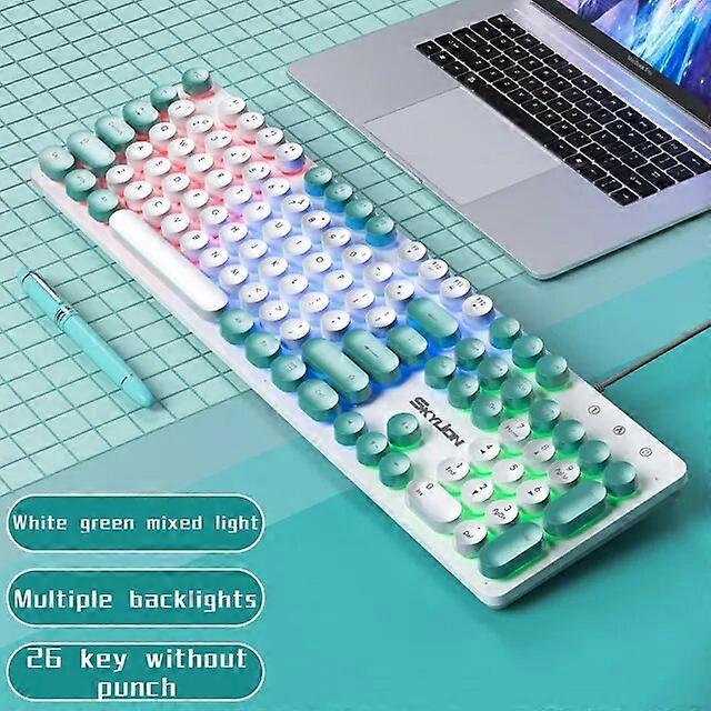 SKYLION H300 Wired 104 Keys Membrane Keyboard Many Kinds of Colorful Lighting Gaming and Office For Windows and IOS System