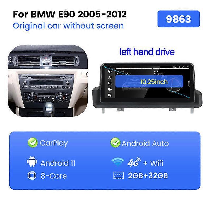 Nuovo! Android 11 Lettore Video Auto BT Per BMW Serie 3 E90 E91 E92 E93 2005 - 2012 Senza Schermo 6G 128GB 8-Core DSP Audio GPS