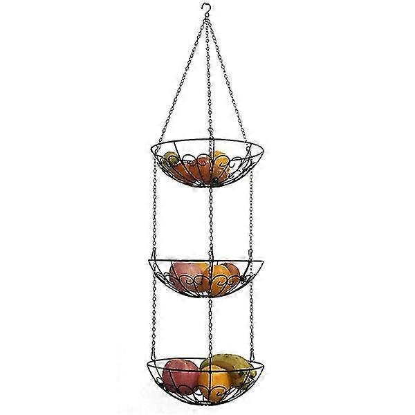 Hanging fruit basket - Three-part fruit basket - Hanging basket w