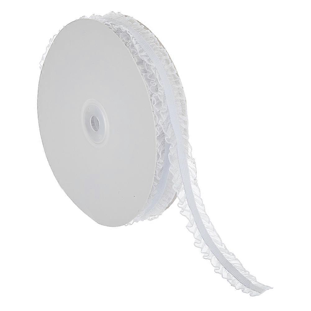 15 Yards Polyester Ruffled Elastic Lace Trim for Clothes Sewing White 3/4 inch(20mm)