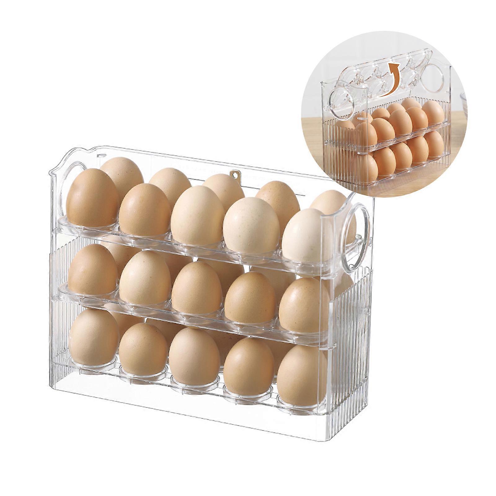 30 Eggs Large Capacity Space Saver Fridge Organizer Creative Durable Easy To Clean Multipurpose Storage Box