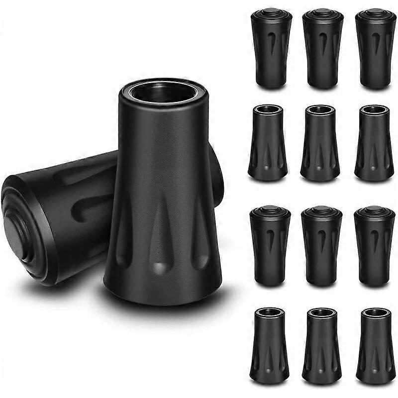 12 Pieces Nordic Walking Pole Tips 11 mm Protective Caps Rubber Tips for Trekking Poles Asphalt Gravel Mountains