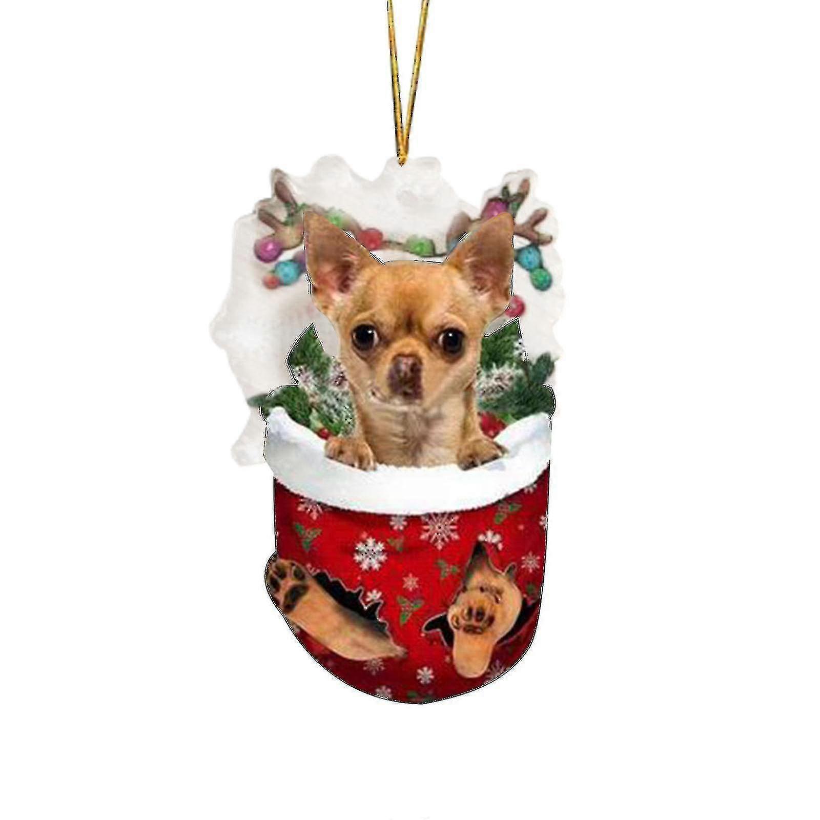 زينة شجرة عيد الميلاد مضحكة ، مناسبة للكلاب - هدايا لمحبي الكلاب - زينة عيد الميلاد - جوارب جميلة الكلب شجرة عيد الميلاد