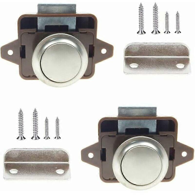 Push Button Latch, Keyless Latch with Screws for Yachts, RV, Drawers, Cabinets