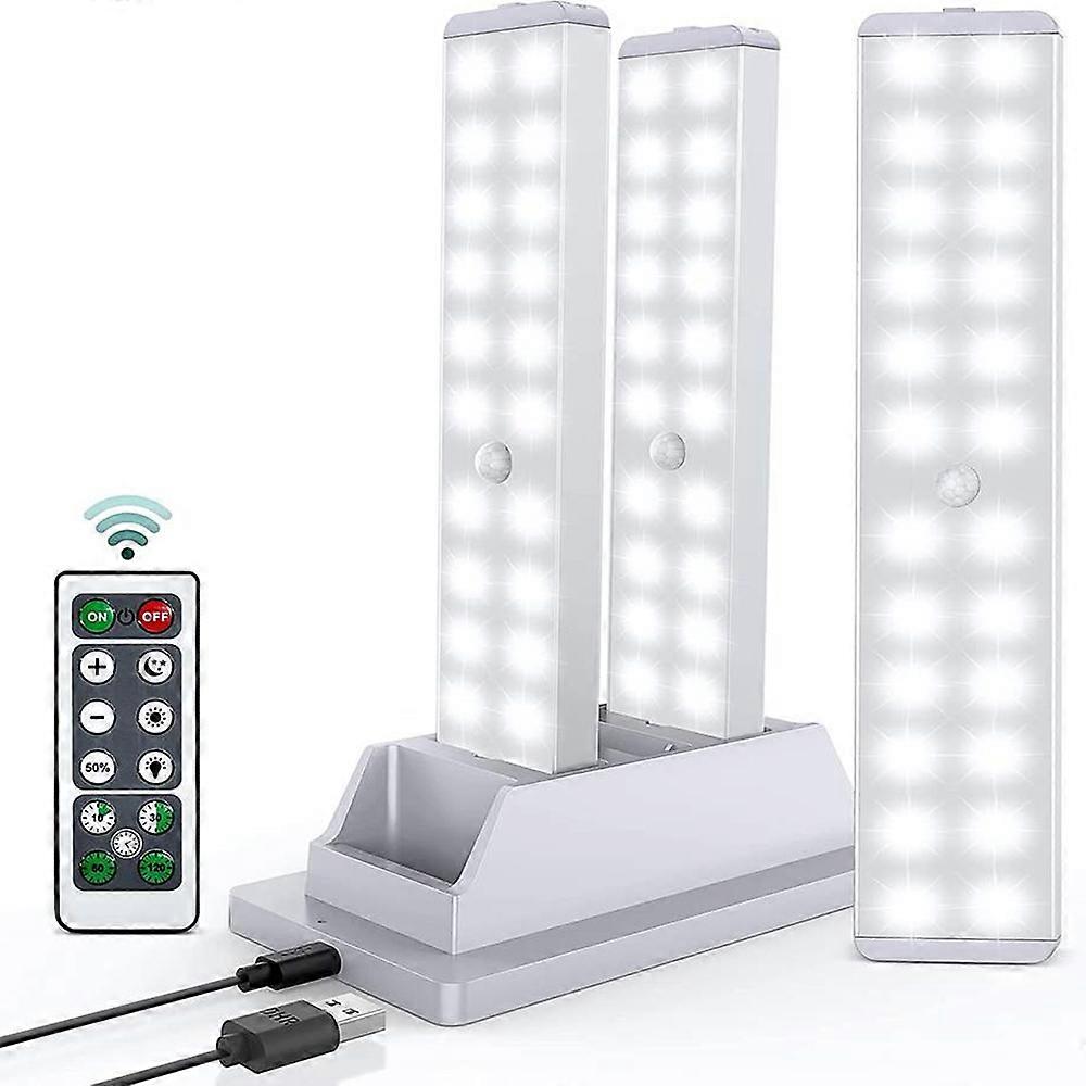 24 LED Motion Sensor Closet Light With Charging Station Remote Control Usb Rechargeable Wireless Night Lamp Under Cabinet