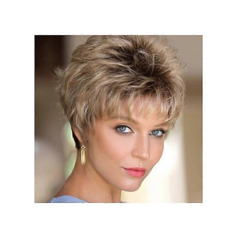 Femei Gradient scurt Pixie Cut peruci complete stratificat Boycut Hair Peruca