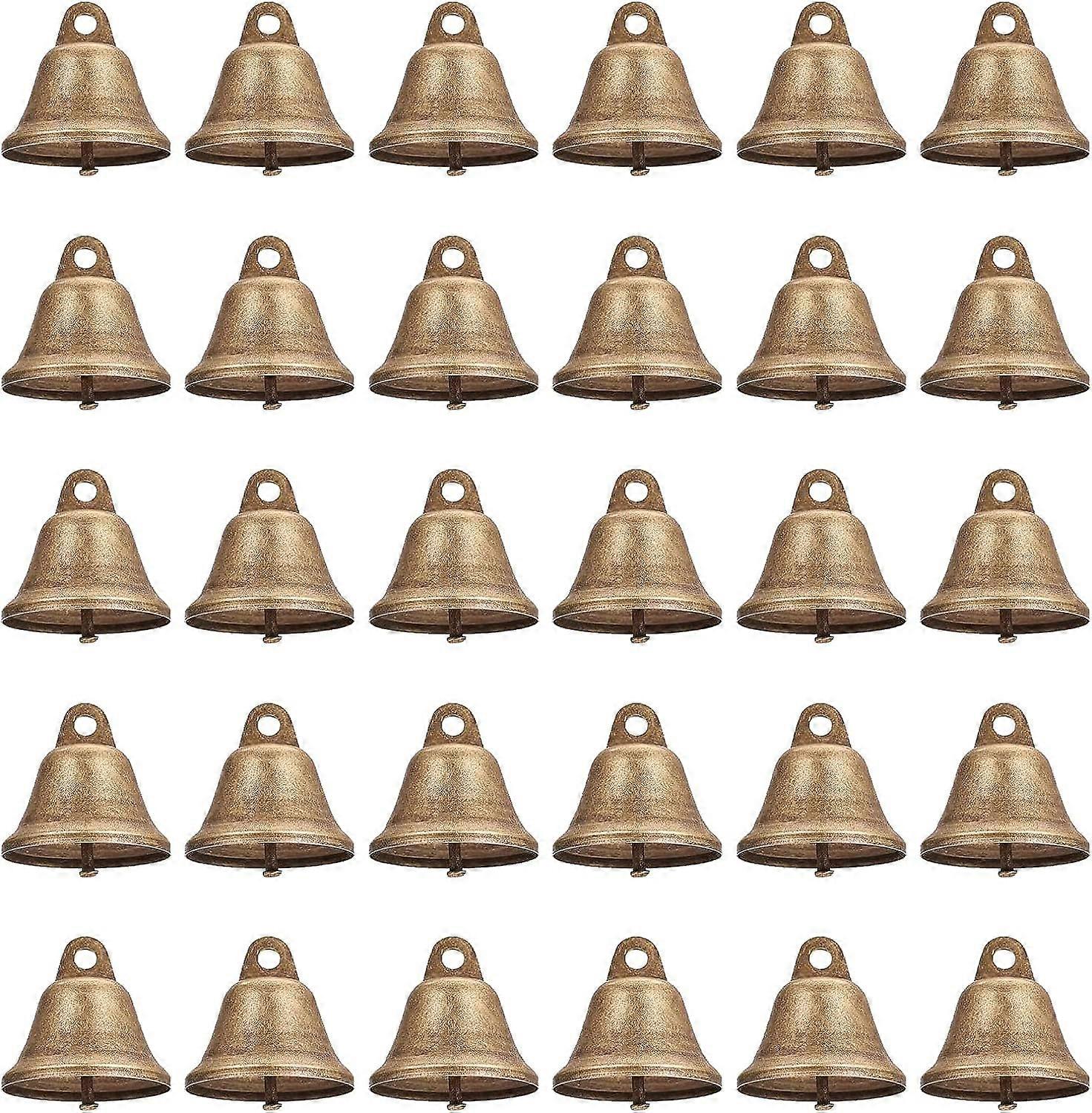 30 Pcs 38mm Antique Bronze Jingle Bells Vintage Small Bell for Wedding Home Decoration Christmas Decorations Ornaments Making Burglar Wind Bells