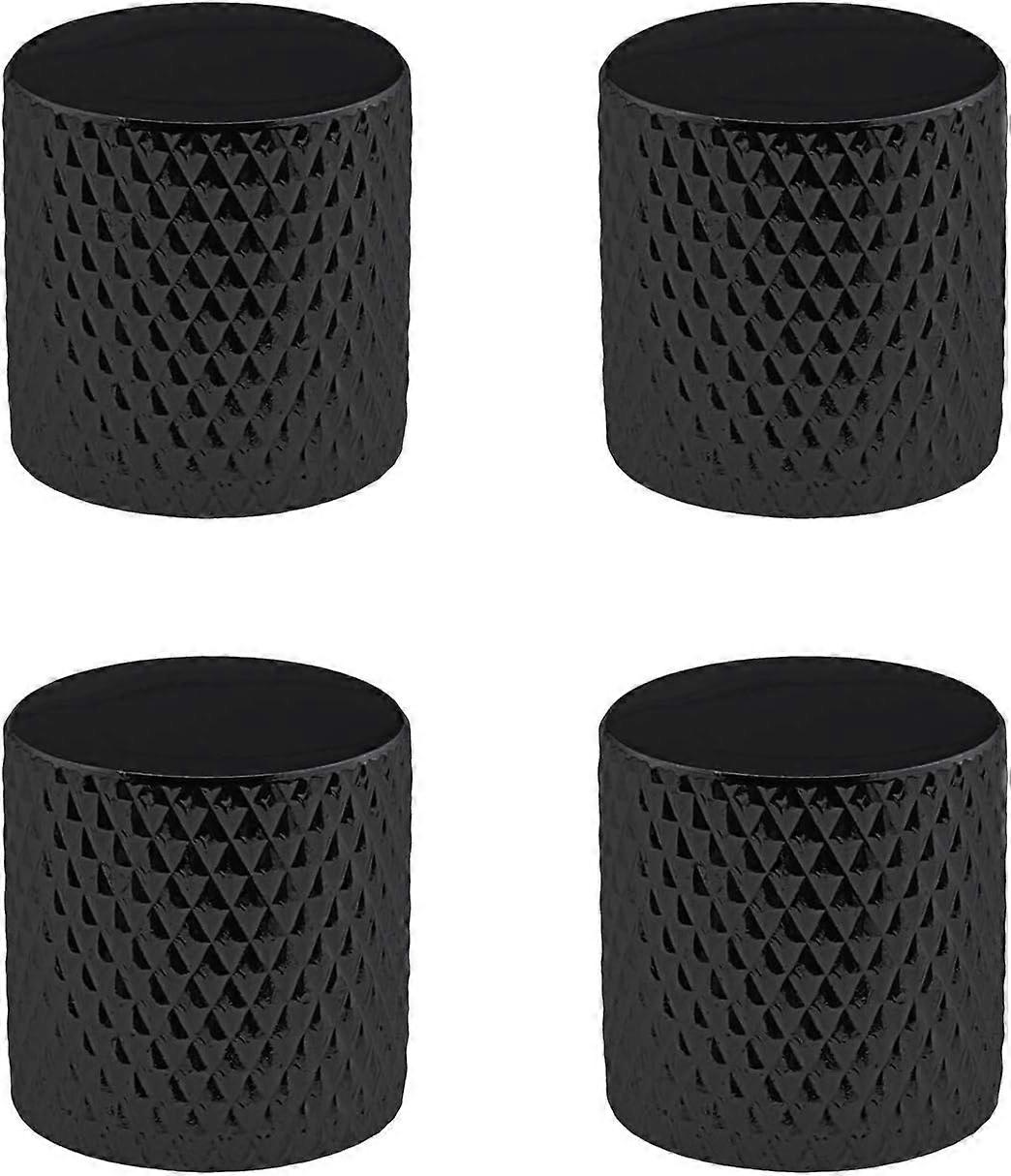 4 metal volume control knobs for electric guitar and bass diameter 6mm black