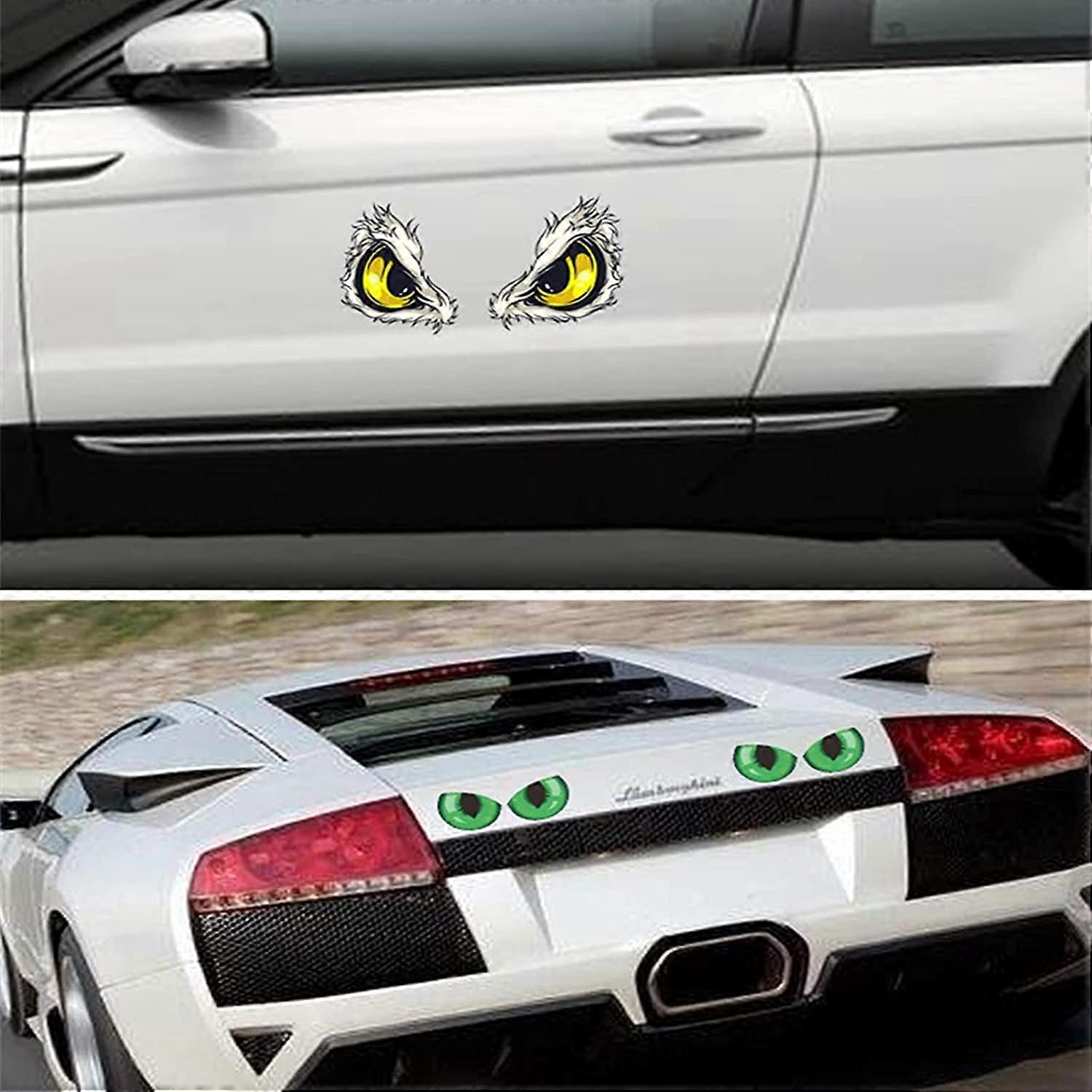 1 paio 3D Auto Auto Auto Adesivo Impermeabile Stereo Riflettente Occhi di Gatto Creativo Lato Specchietto Retrovisore Divertente Moto Decor Decalcomania Adesivi Auto Universale Ext | IT