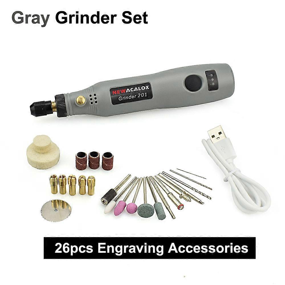 NEWACALOX Variable Speed Mini Grinder Set USB Charging Electric Drill Engraving Pen Rotary Tool for Polishing Carving Sanding