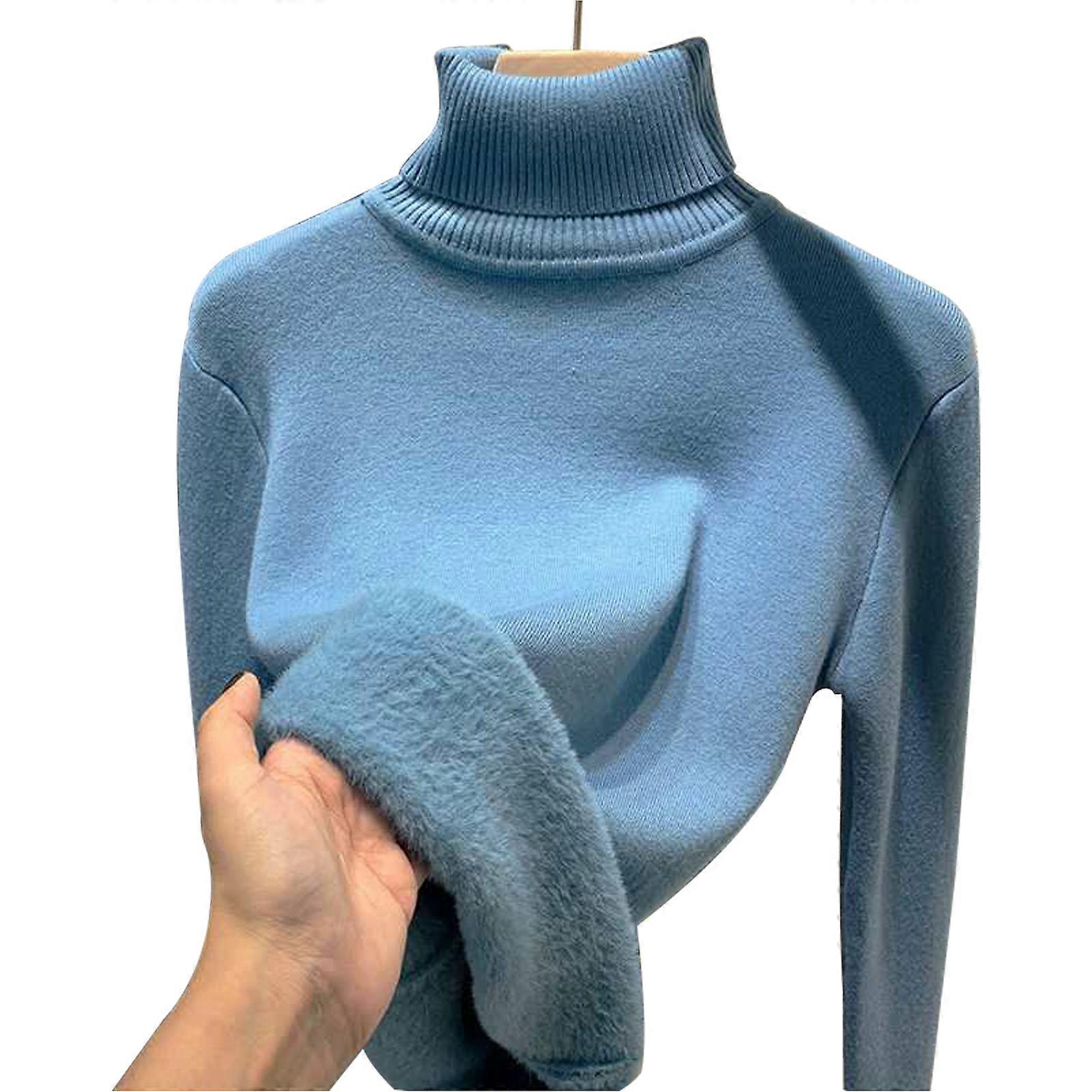 100% New Womens 2023 Winter Fall Solid Turtleneck High Neck Polyester Long Sleeve Sweaters