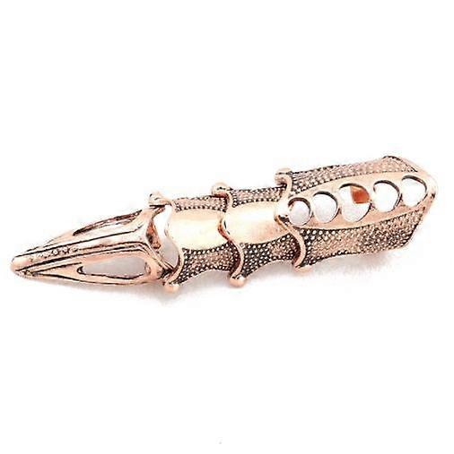 Punk Joint Knuckle Finger Ring Claw Crystal Knight Armour Wolf Long Rings