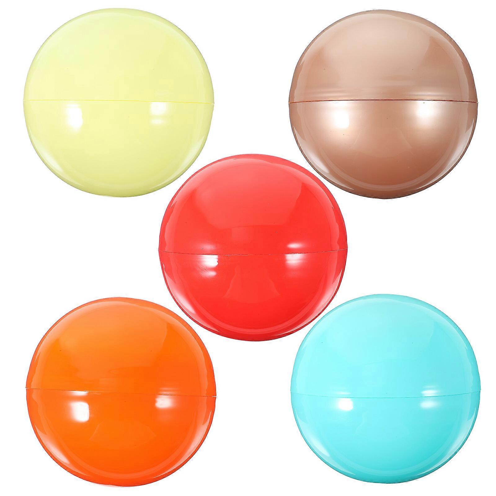 5pcs Empty Colored Round Capsules Plastic Fillable Balls Openable Storage Packing Balls