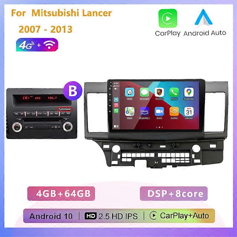 2GB+32GB 2 din Android 10 car radio multimedia stereo player carplay Auto GPS navigation for Mitsubishi Lancer 2 2007 2008 -2013