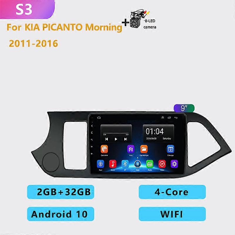 2 din Auto Android 10.0 car radio multimedia player Carplay GPS navigation DSP RDS For KIA PICANTO Morning 2011 2012 2013-2016