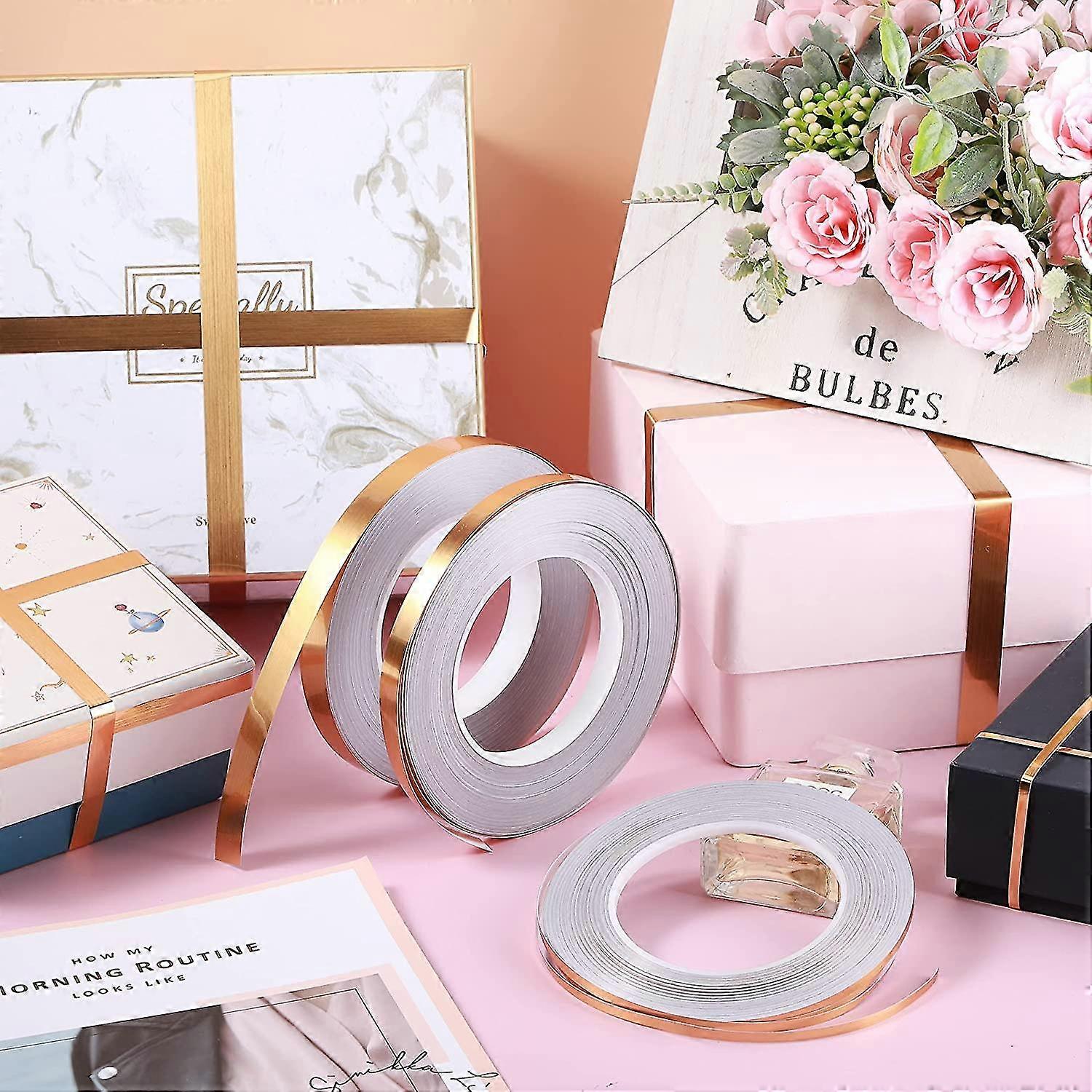 3 rullaa kultateippiä, itseliimautuva metalloitua polyesterifilmiteippiä, kultaista washi-teippiä accent-seinien yksityiskohtiin Graafiset taiteet Autot ja veneet trimmaus, 3 kokoa