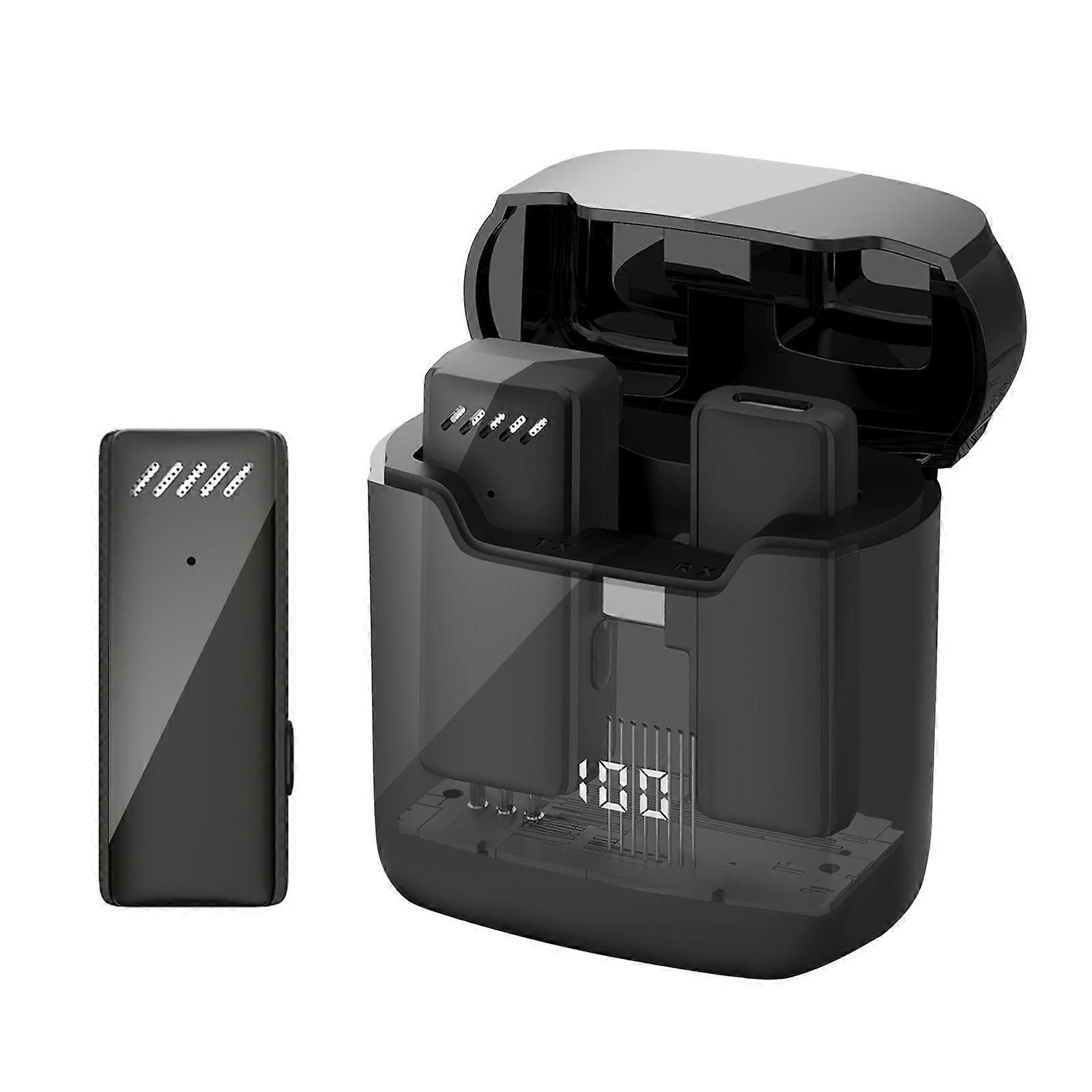 Wireless Mini Lavalier Lapel Microphone - Intelligent Active Noise Cancellation