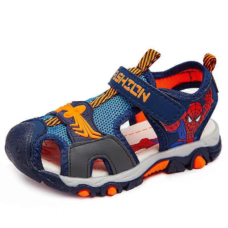 ילדים ילד סנדלים קיץ סגור בוהן בייבי קריקטורה ספיידרמן סנדלים אורתופדיים ספורט פו עור רך בייבי בויז נעלי חוף