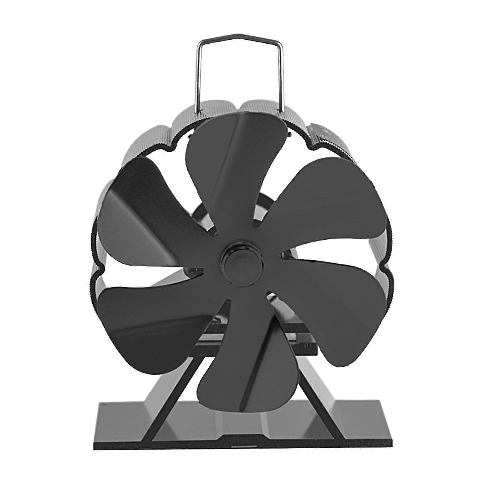 Stove Fan No Battery Required Low Noise Heat-Resistant High Speed Rustproof Keep Warm Aluminum Alloy Efficient Heat Distribution Fireplace Stove Fan H