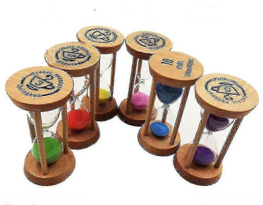 Træ timeglas 30 sekunder +1 + 2 + 3 + 5 +10 minutter Timer Creative Gift Study Dekoration