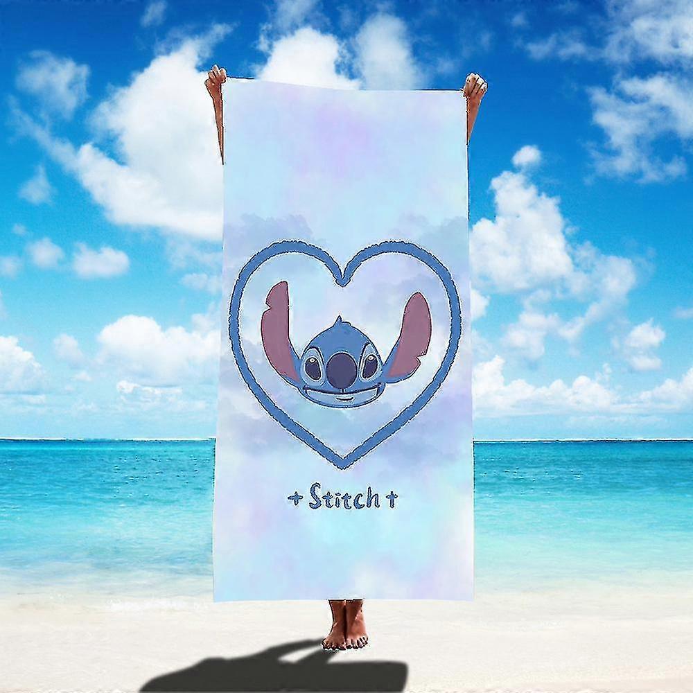 2023 1pc 75x150cm Disney Lilo & Stitch Beach Towel Soft Absorbent Bath Towel Children Boys Girls Pool Party Gift Microfiber Bath Towe