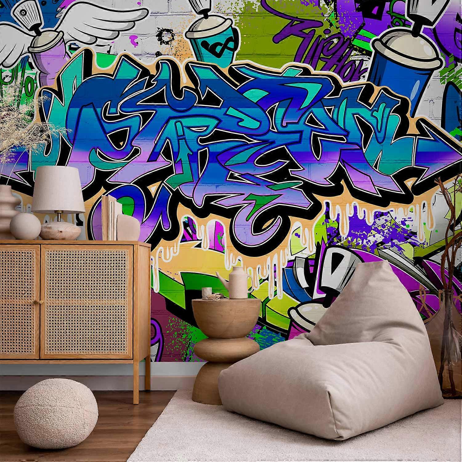 Fotobehang - Graffiti: violet thema