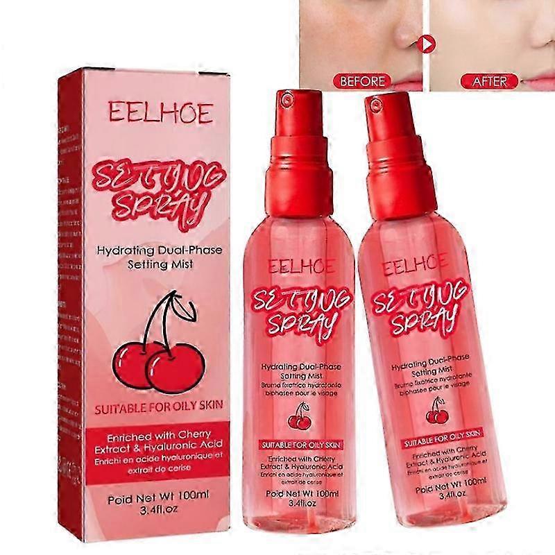 2pcs ספריי להגדרת איפור טבעי מאט בקרת שמן לחות לאורך זמן מייקאפ Quick Fixer תחליב איפור פריימר לפנים