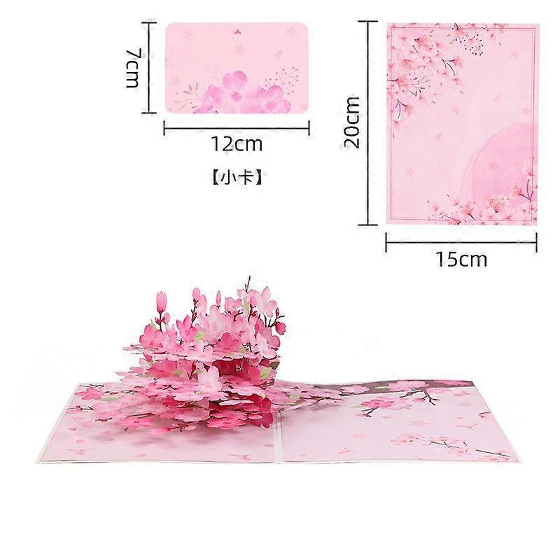 1pcs cherry blossom three-dimensional greeting cards