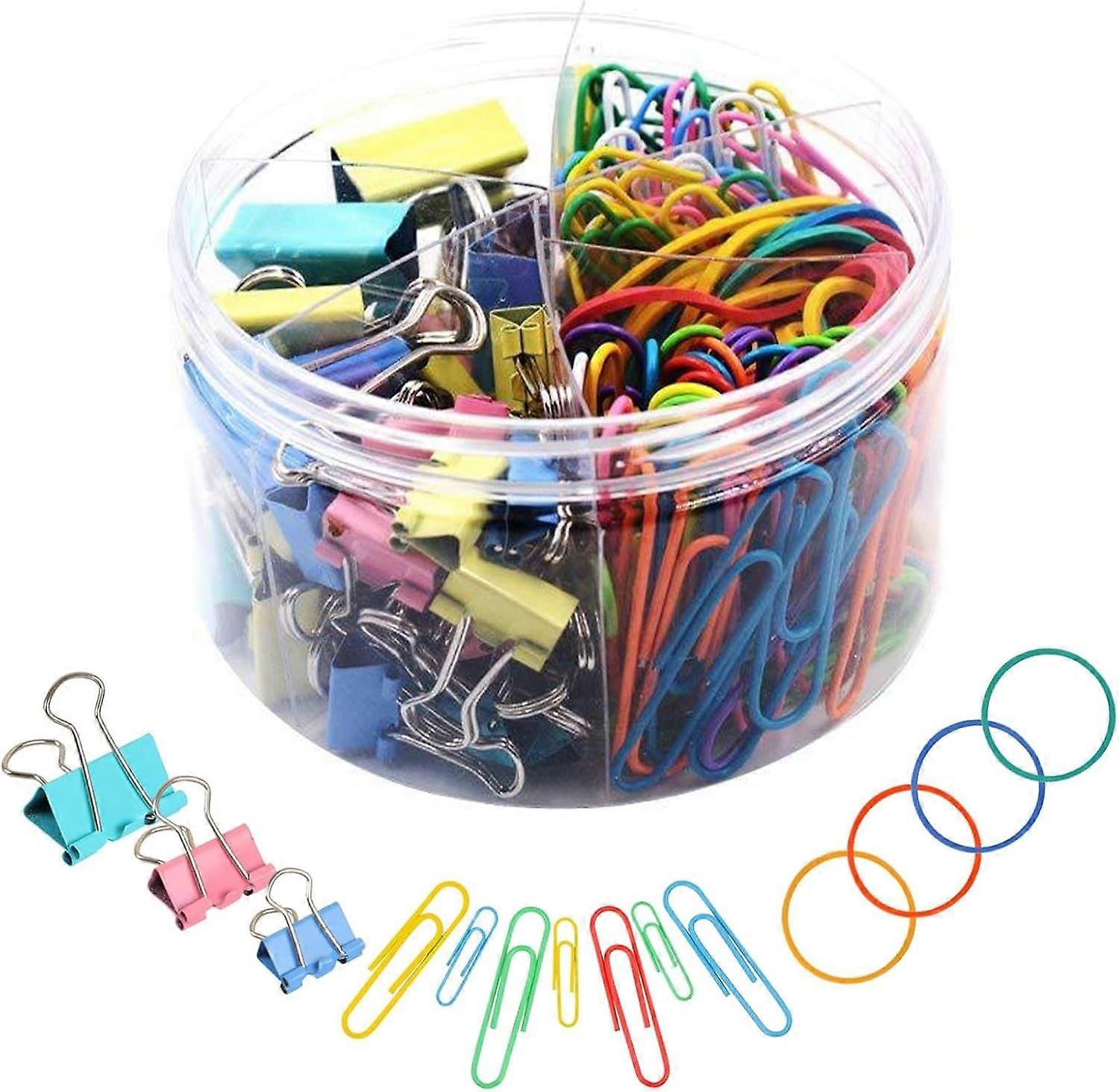 Office Clip Set, 240 Pcs Assorted Size Paper Clips and Binder Clips for Home School Organization