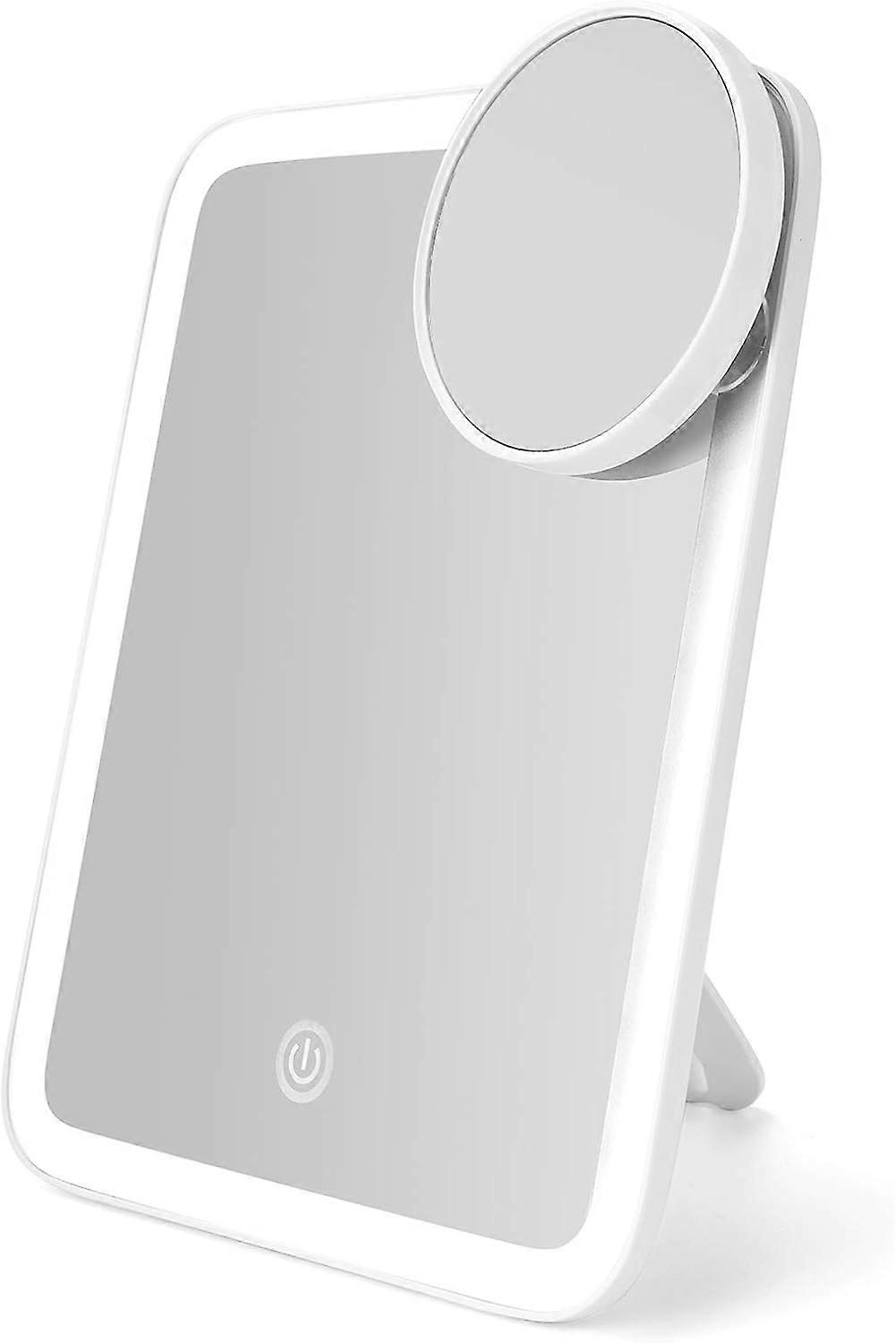 Lighted Makeup Mirror with Adjustable Brightness, 5X Magnification, LED, Round Design, 10 Inches