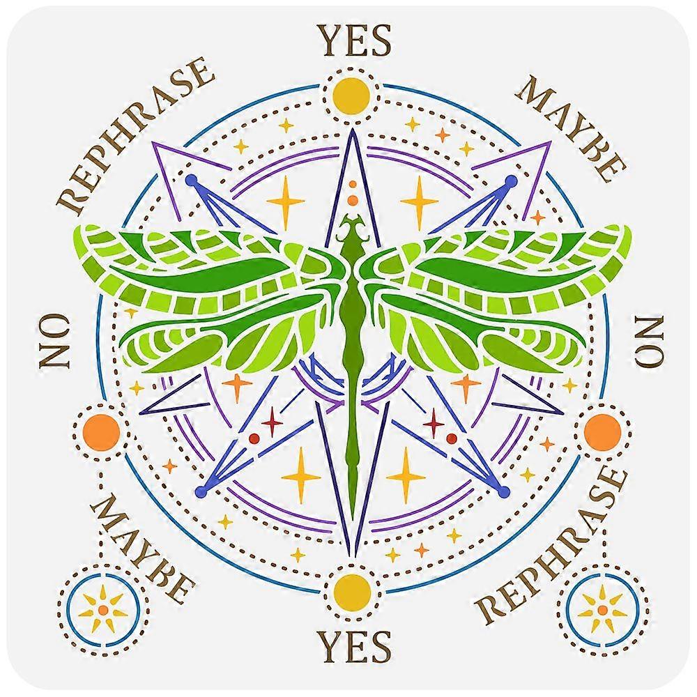 1pcペット中空アウトドローイングペイントステンシルDIYスクラップブックフォトアルバムトンボ30x30cm