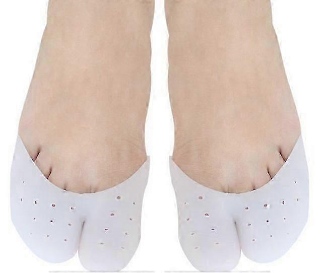 Covered Toe Sleeves 3 Pairs of Cushioning Gel Toe Caps, Silicone Toe Protectors with Metatarsal Pads to Comfy Toes in Grinding Shoes