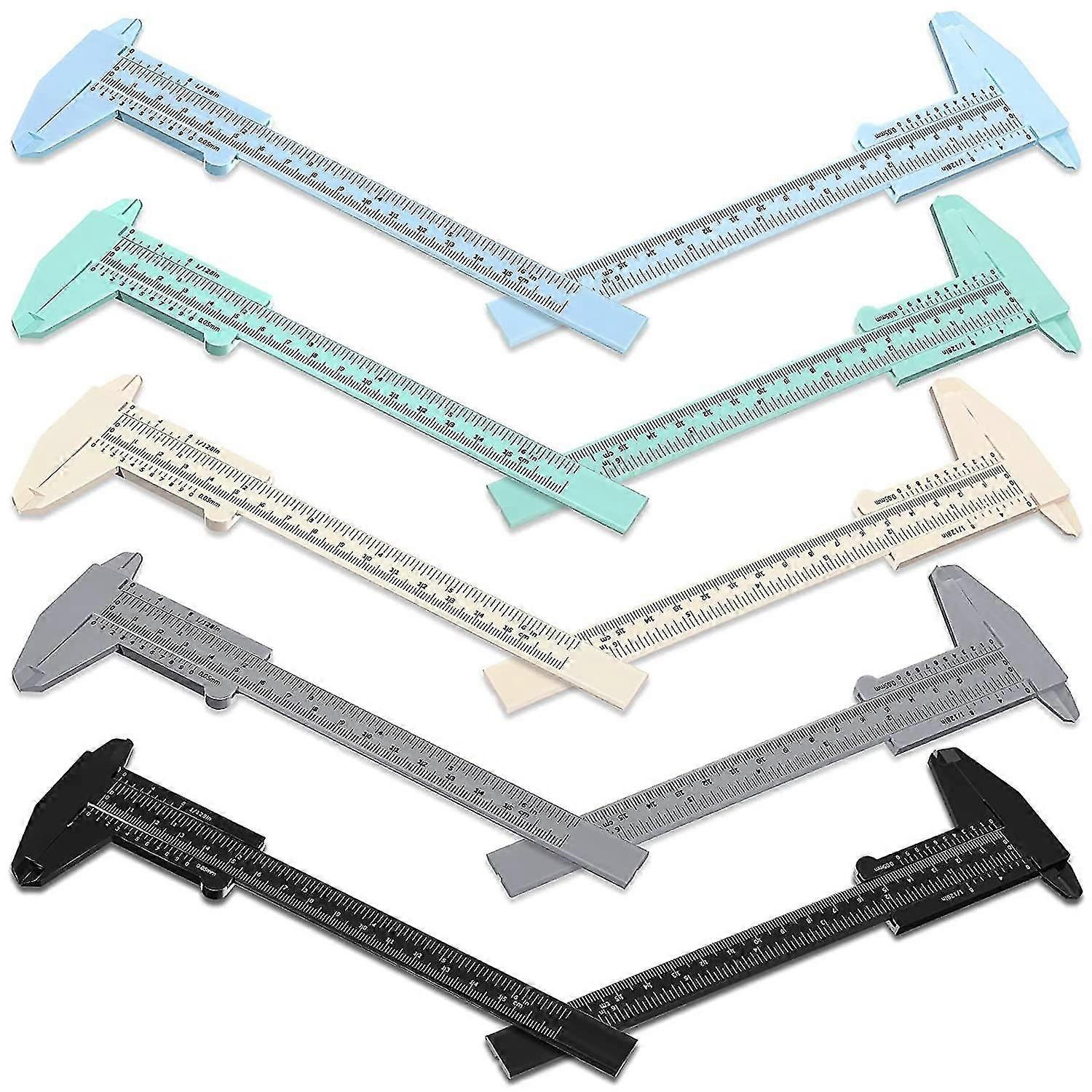 10 Pcs 150 Mm Mini Plastic Caliper Vernier Caliper Double Scale Sliding Gauge Measuring Tool For St
