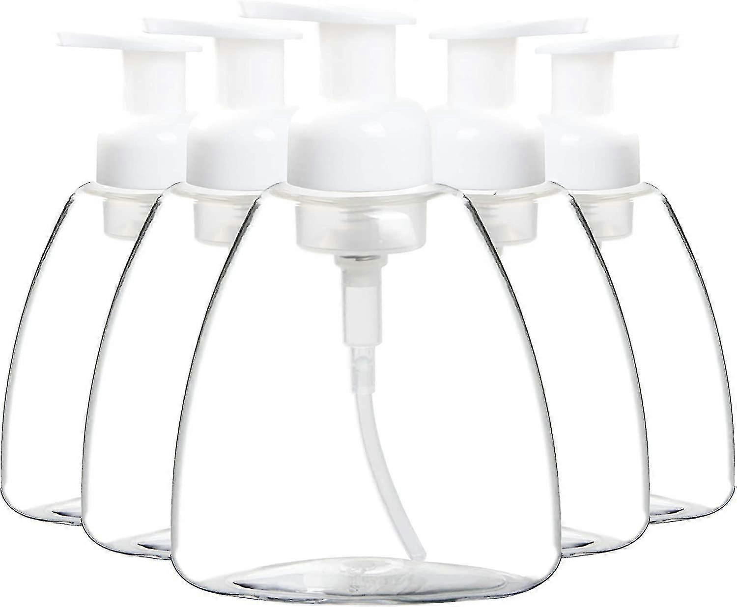 4pcs Clear Plastic Oval Foaming Soap Dispenser Refillable Plastic Pump Bottle With Travel Lock