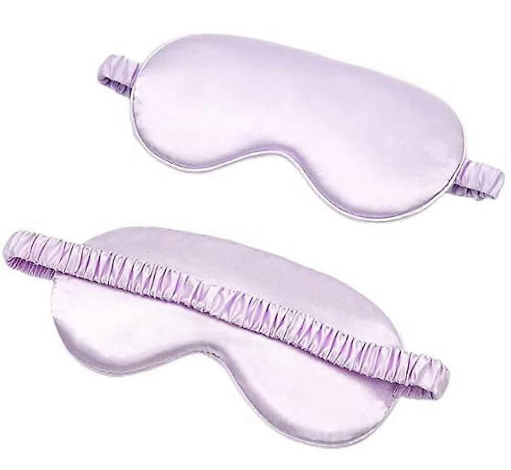 Mulberry Silk Lavender Sleep Eye Mask for Men and Women, Adjustable Elastic Strap, Soft Material, Comfortable Fit