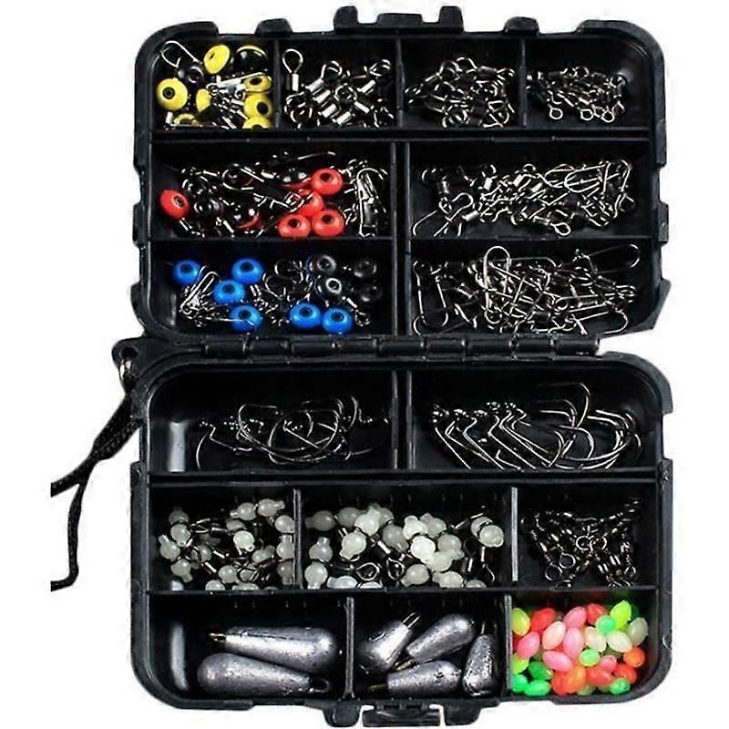 177pcs Fishing Accessories Kits Hooks Stoppers Bouncer Sequins with Box Aw57937