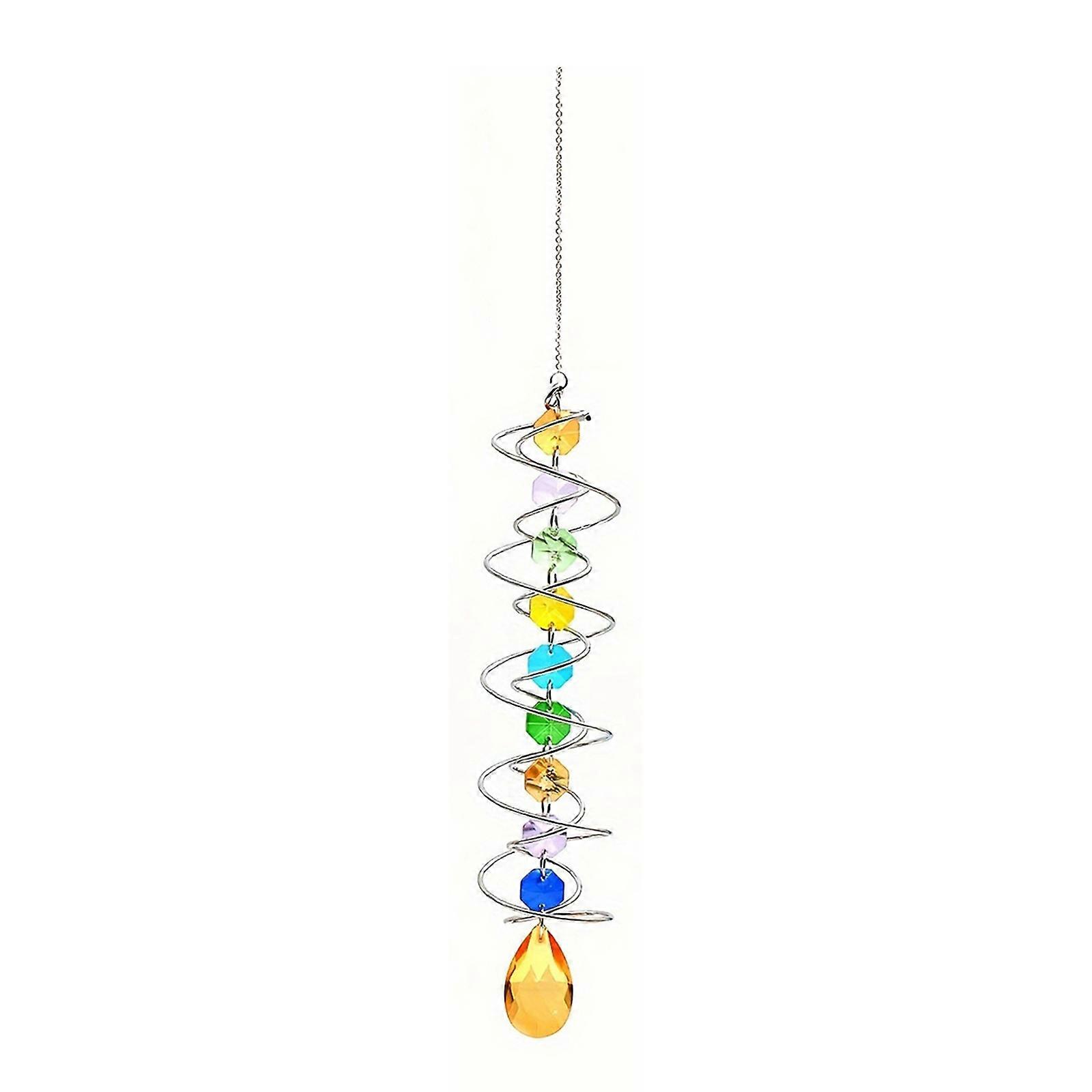 Suncatchers 3D Tailwinds Rotating Crystals Ball Hangings Decorations Rainbow Makers Window Prisms Suncatchers for Tree  Yellow