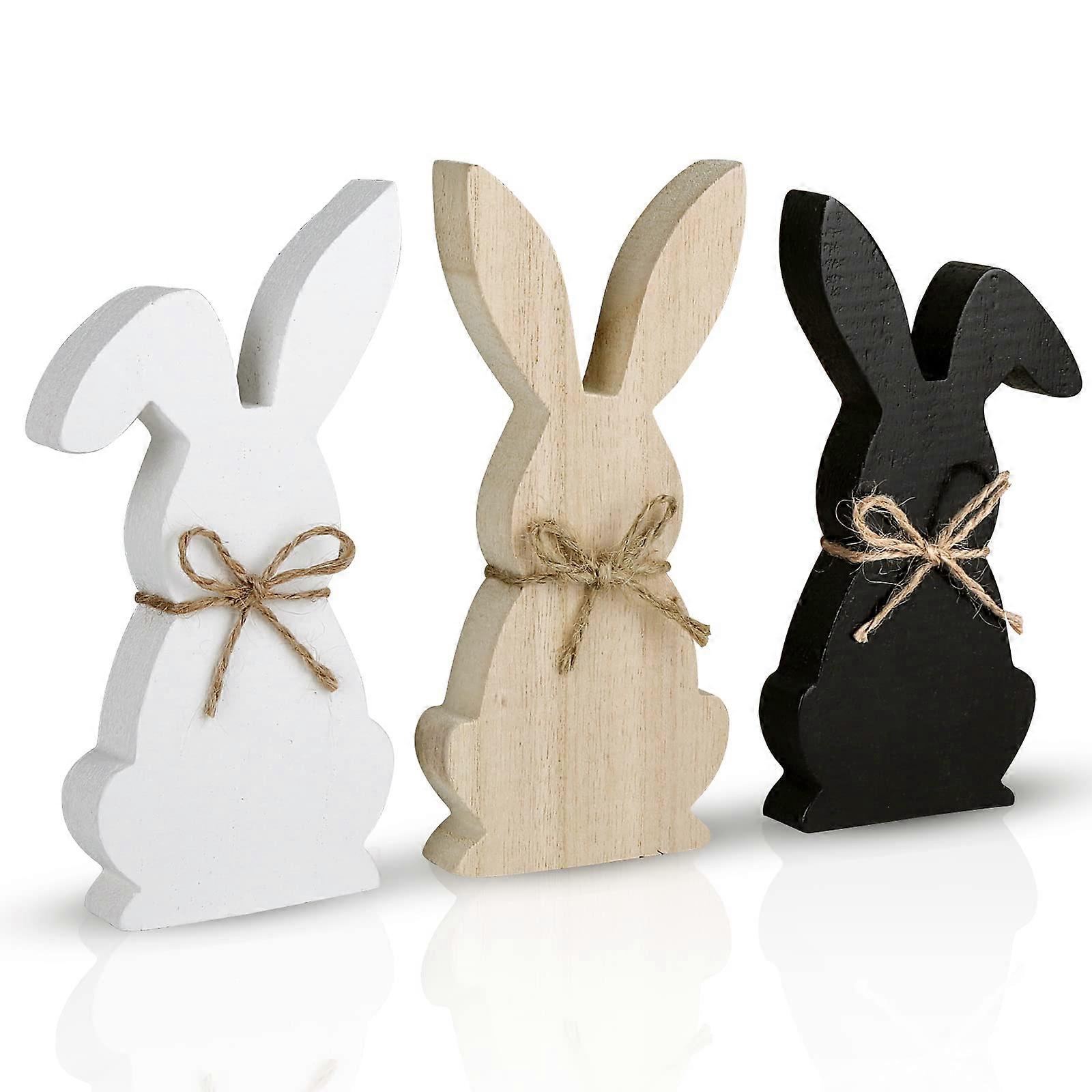 3-Piece Easter Bunny Table Signs - Rustic Farmhouse Centerpiece Dcor
