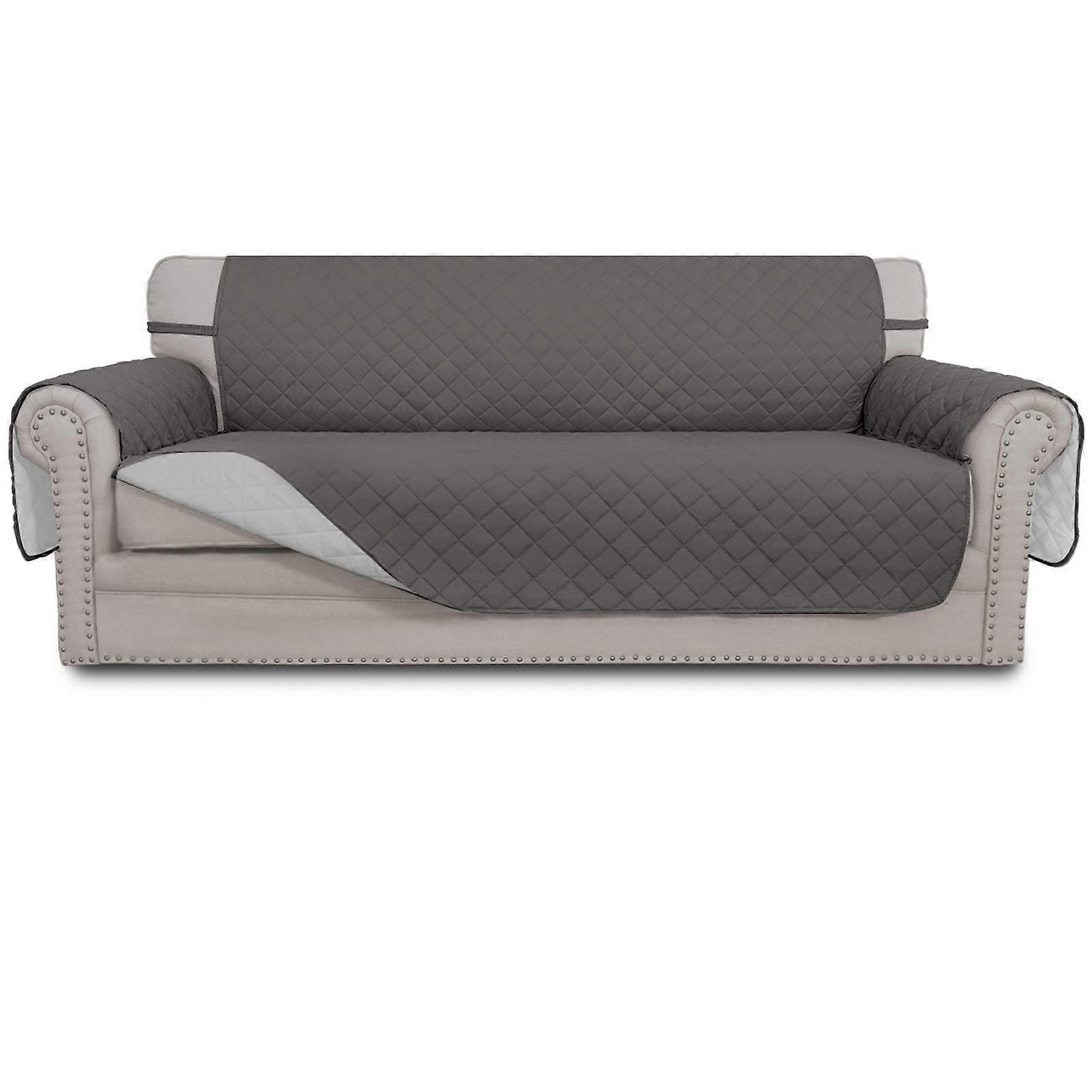 Reversible Oversized Couch Cover for 3-Cushion Sofa, Water-Resistant Protector for Dogs, with Foam Sticks